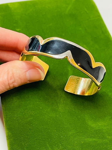Gold and Black Cuff and Hoops Set Devil's Details